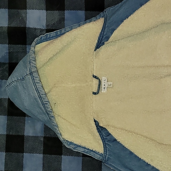 The Rail. Denim SHERPA-Lined Full-zip Hooded jacket. Unisex size Large - Picture 14 of 14